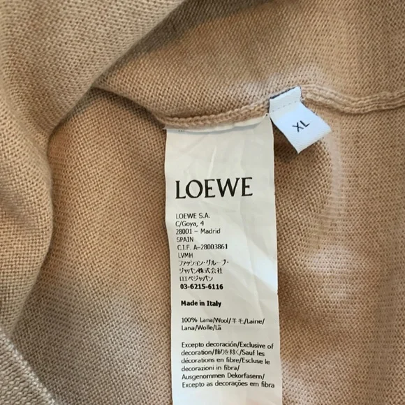 Loewe | EUC Wool Anagram Pocket Cardigan - Camel/Yellow | Sz XL - Picture 11 of 16